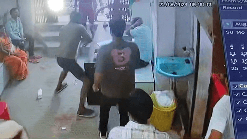 कटिहार में पैथोलॉजी संचालक की पिटाई, CCTV में कैद तस्वीरें