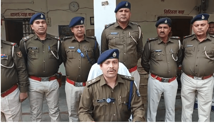 बालू लदे ट्रक से पुलिस ने भारी मात्रा में विदेशी शराब किया बरामद